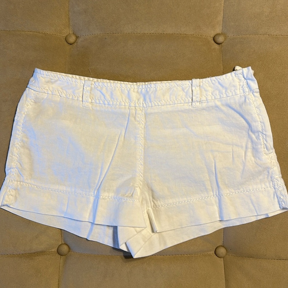 White linen shirt shorts sz 4